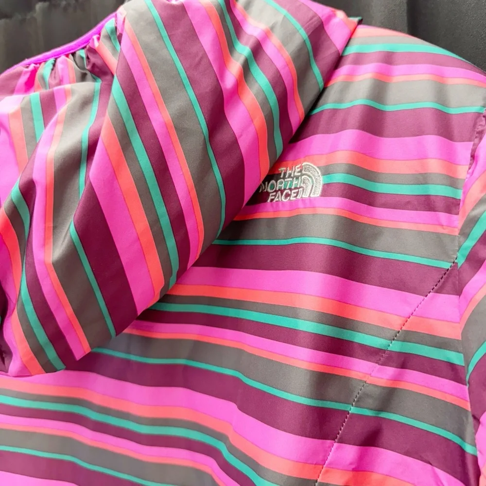 Girls Northface Striped Winter Jacket